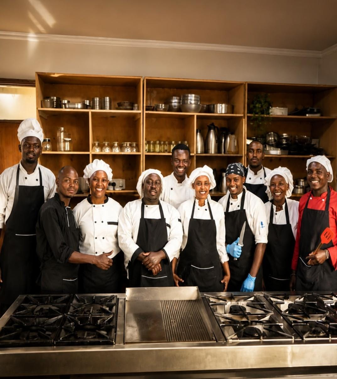 Tumaini Gardens kitchen brigade and chefs team photo